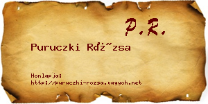 Puruczki Rózsa névjegykártya